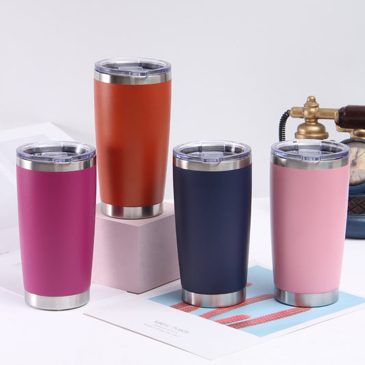 20oz Stainless Steel Car Cup Double-layer Vacuum Car Portable Insulation Cold Beer Cup