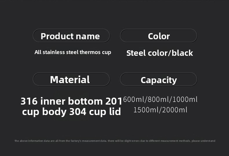 Outdoor Insulated Cup 316 Stainless Steel Car Portable Camping Climbing