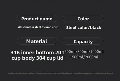 Outdoor Insulated Cup 316 Stainless Steel Car Portable Camping Climbing