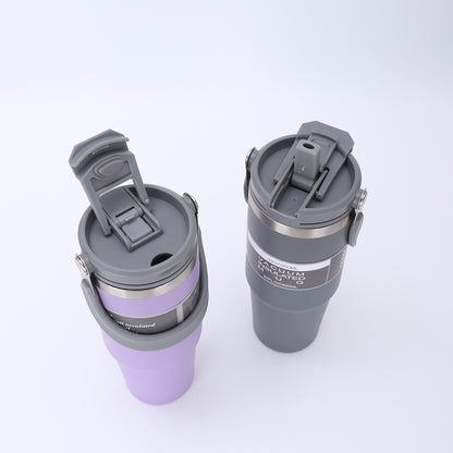 Portable Travel Mug with Double Drinking Spouts Lid