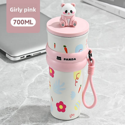 Insulated 316 Stainless Steel Thickened Portable Cup with Strap
