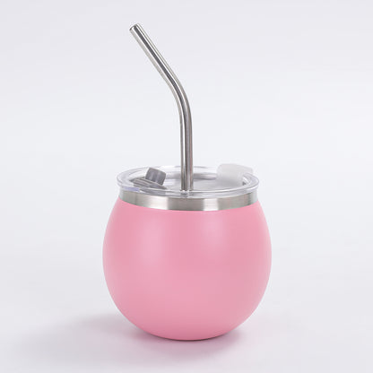 Mini Mate Tea Cup with Straw 304 Stainless Steel Pocket Portable