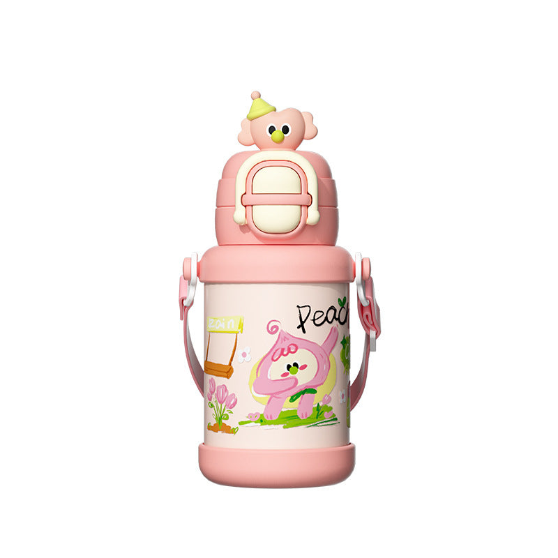 Cartoon Doll Children's Insulated Cup 316L Stainless Steel Outdoor Portable with Strap