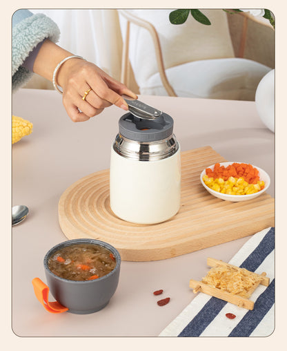 304 Stainless Steel Vacuum Insulated Lunch Box for Students and Office Workers with Portable Strap