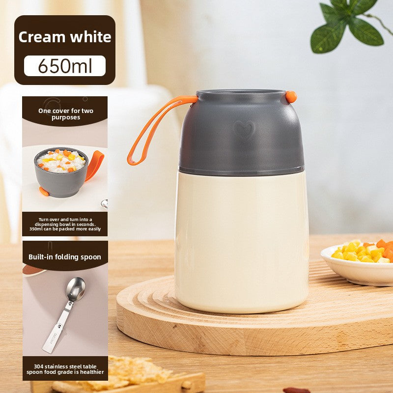 304 Stainless Steel Vacuum Insulated Lunch Box for Students and Office Workers with Portable Strap