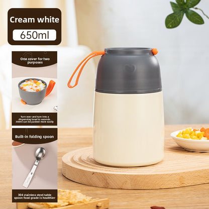 304 Stainless Steel Vacuum Insulated Lunch Box for Students and Office Workers with Portable Strap