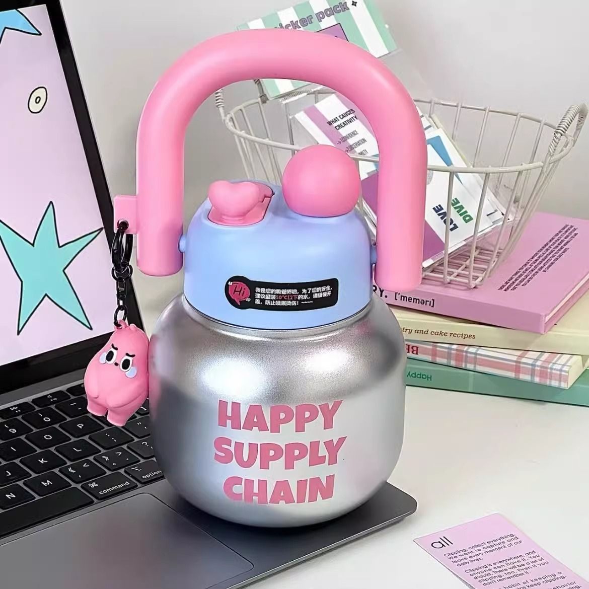 Kitty Large Capacity Plastic Straw Cup