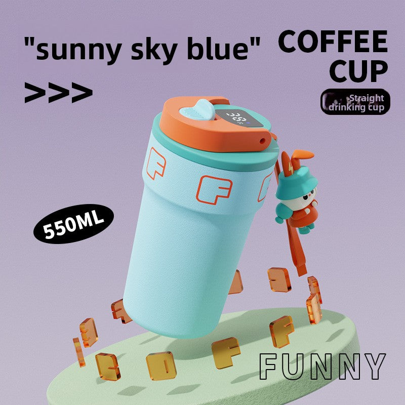 Temperature Display Travel Straw 316 Insulated Cup Office Coffee Cup