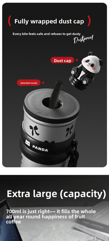 Insulated 316 Stainless Steel Thickened Portable Cup with Strap