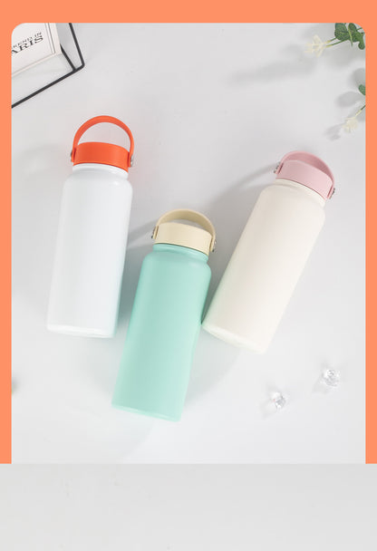 Portable 304 Stainless Steel Sports Wide Mouth Insulated Cup Outdoor Handheld Water Bottle
