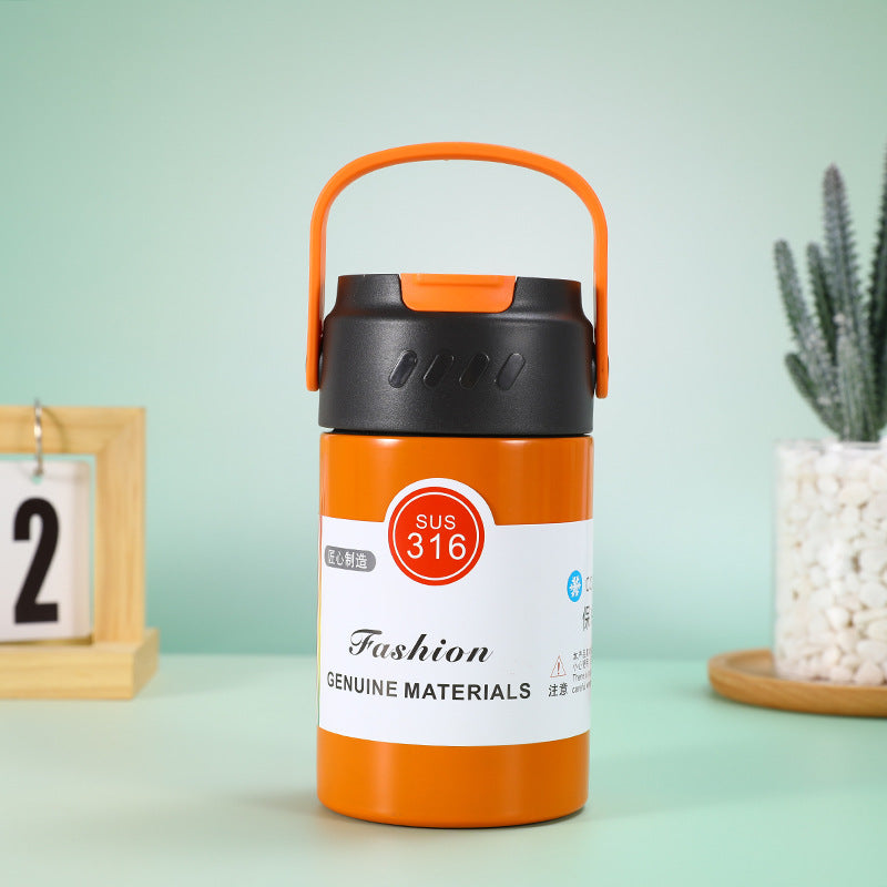 316 Stainless Steel Insulated Cup Outdoor Portable Sports Water Bottle Straw Cup Handheld