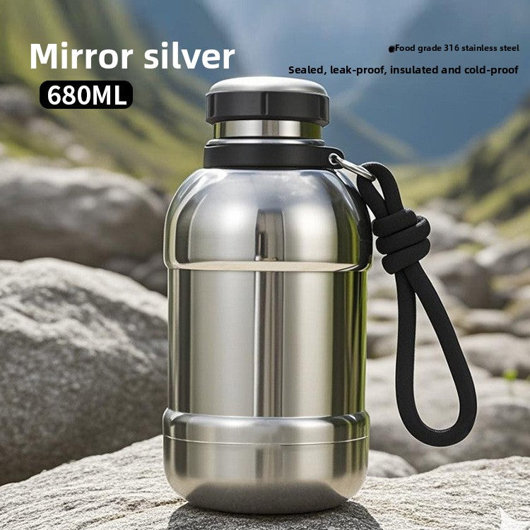 Large Capacity Outdoor Mountaineering Thermal Pot 316 Stainless Steel