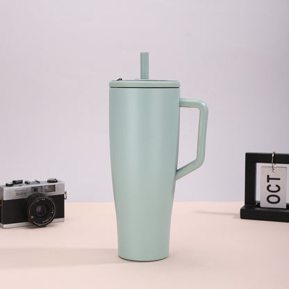 40oz Handle 304 Stainless Steel Straw Cup Outdoor Sports Leakproof