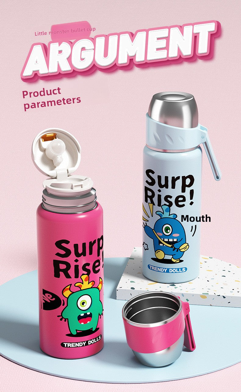 Children's Insulated Cup 316 Stainless Steel Cartoon Straw Bullet Cup