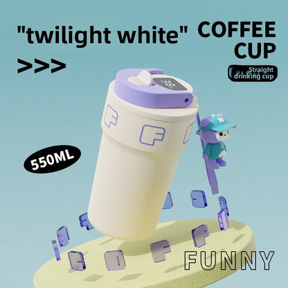 Temperature Display Travel Straw 316 Insulated Cup Office Coffee Cup