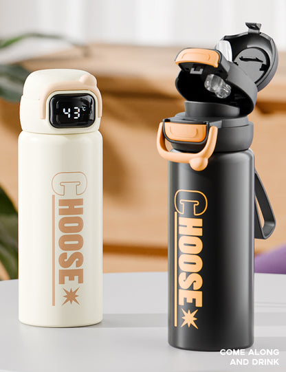 316 Stainless Steel One-Click Open Lid Insulated Cup with Straw for Sports, Outdoor, Fitness, and Office Use