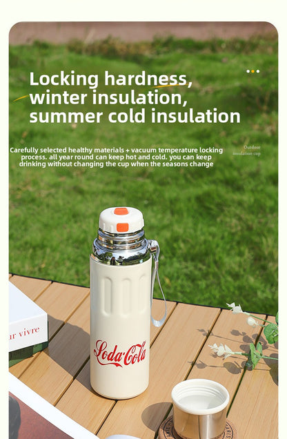 316 Stainless Steel Insulated Cup Outdoor Portable Insulated Bottle with Rope Bouncing Cup