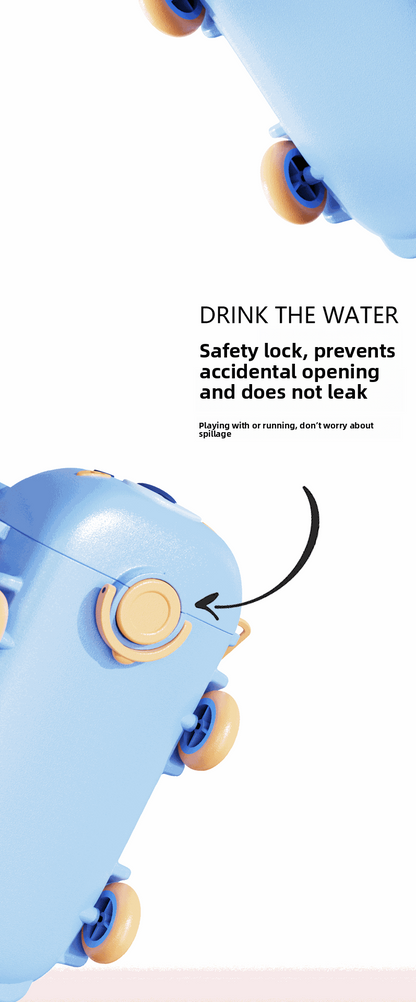 Back-to-School Season Toy Car Water Cup Children's Cartoon Plastic Cup with Strap Portable