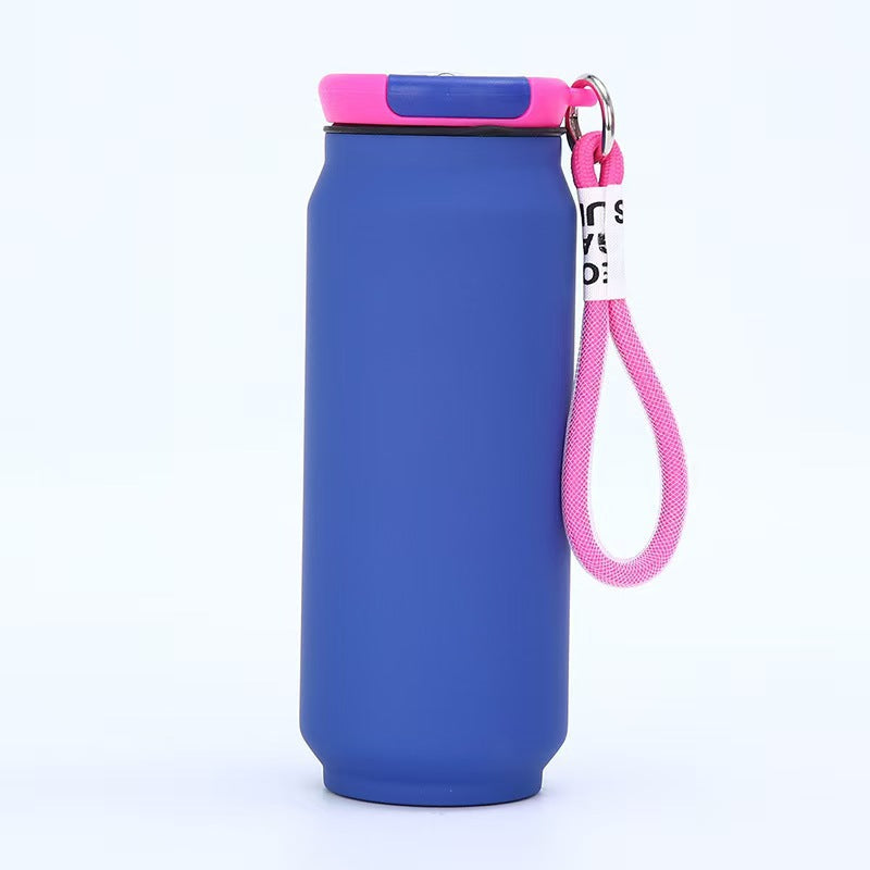 304 Stainless Steel Travel Cup Outdoor Portable Easy-to-Pull Can with Strap
