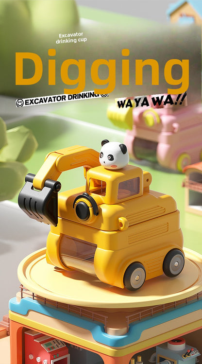 Children's Plastic Cup Small Excavator Student Toy Water Cup