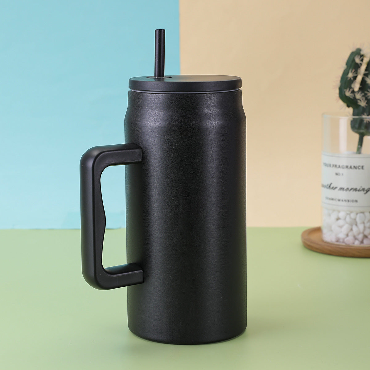 50OZ Big Mac Straw Cup 304 Stainless Steel Handle Insulated Cup