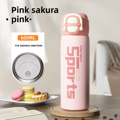 316 Stainless Steel Vacuum Insulated Cup Double Drinking Bounce Water Cup Outdoor Portable Sports