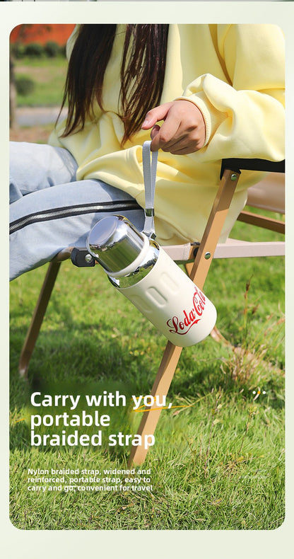 316 Stainless Steel Insulated Cup Outdoor Portable Insulated Bottle with Rope Bouncing Cup