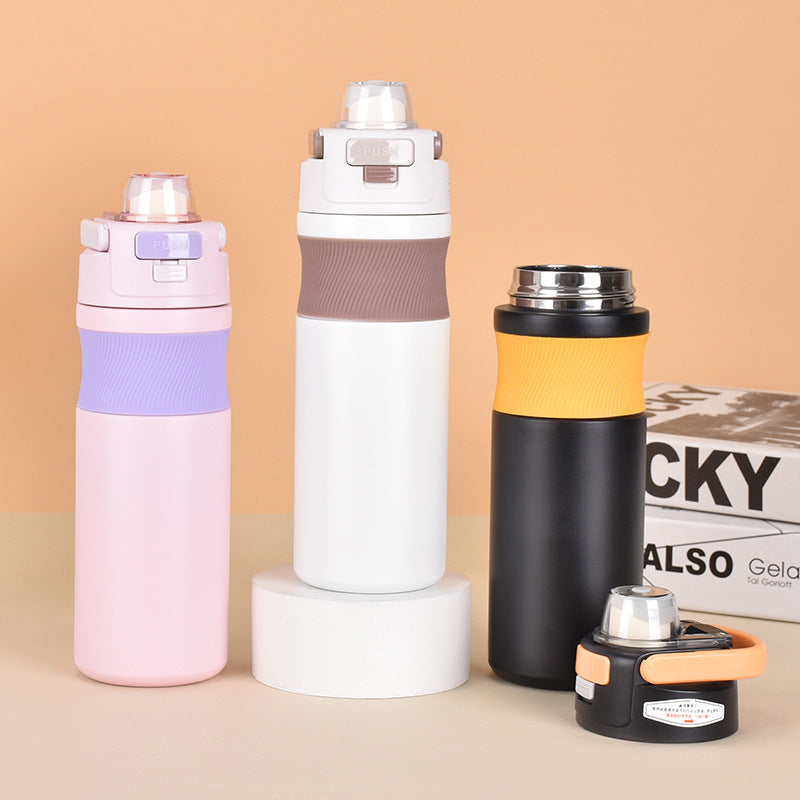 304 Stainless Steel Pop-up Lid Insulated Vacuum Travel Mug Outdoor Portable Handheld