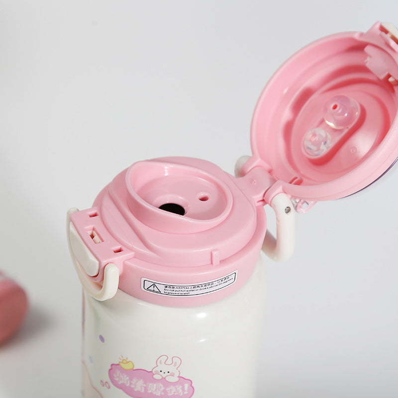 Mini Pocket Straw Insulated Cup with Pop-up Lid for Children