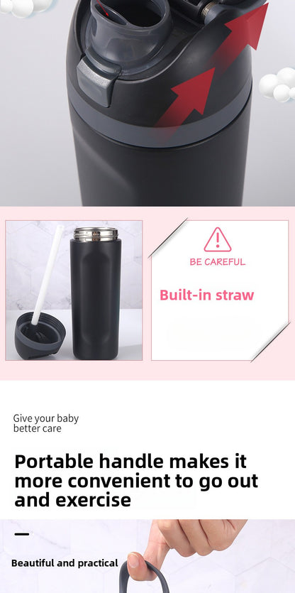 316 Stainless Steel Sports Straw Cup Bounce Handheld Insulated Cup