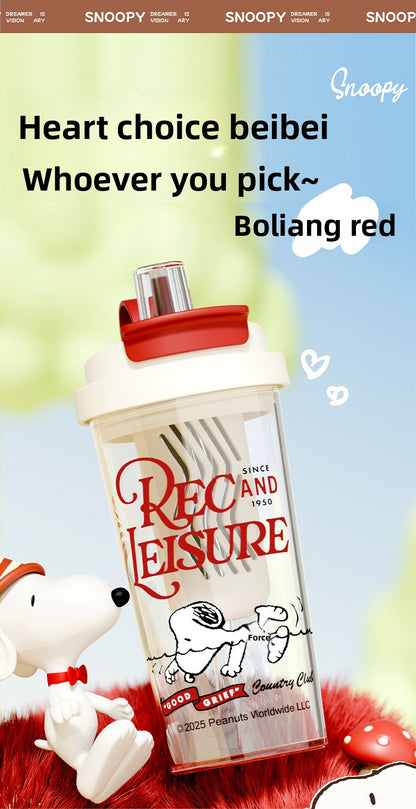 Snoopy Children's Plastic Large Capacity Straw Plastic Cup