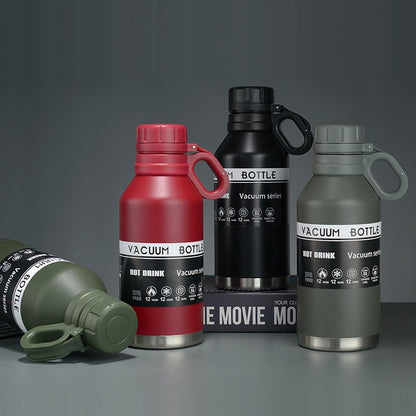 304 Large Capacity Stainless Steel American Style Hiking Sports Insulated Water Bottle Outdoor Travel Convenient