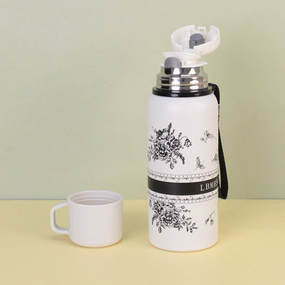 Chinese Style Gift Box Gardenia Flower Thermos Cup 316 Stainless Steel