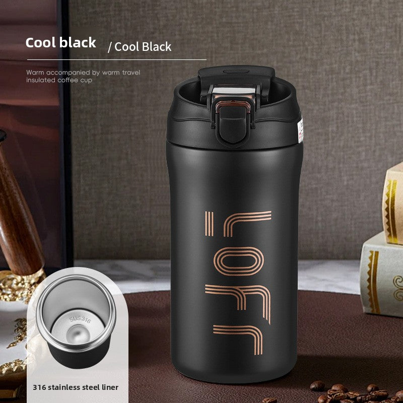 Coffee Cup Thermos Cup Double Drinking 316 Stainless Steel Portable Office Sports