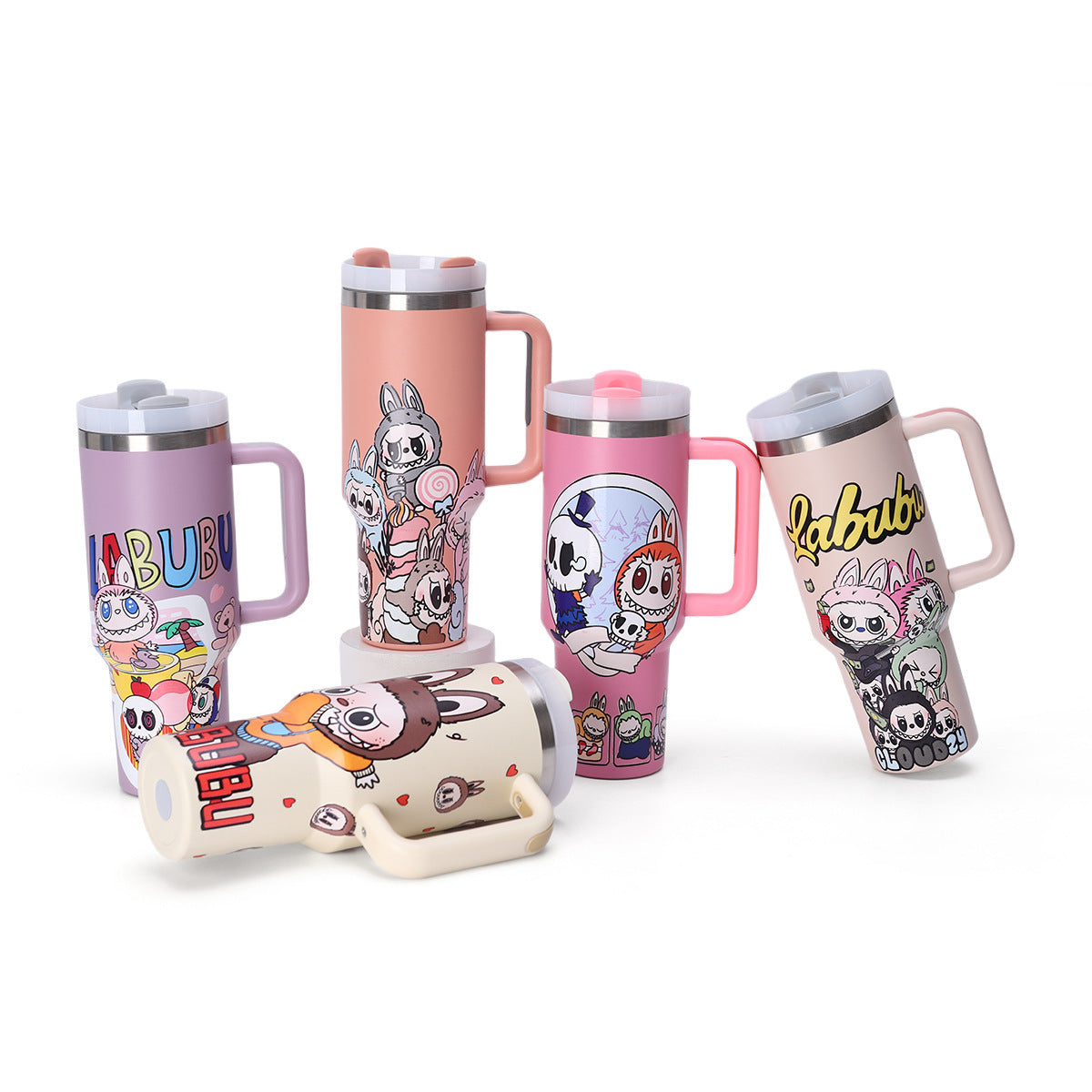 labubu Cartoon Series 40oz Large Capacity Outdoor Portable Straw Cup