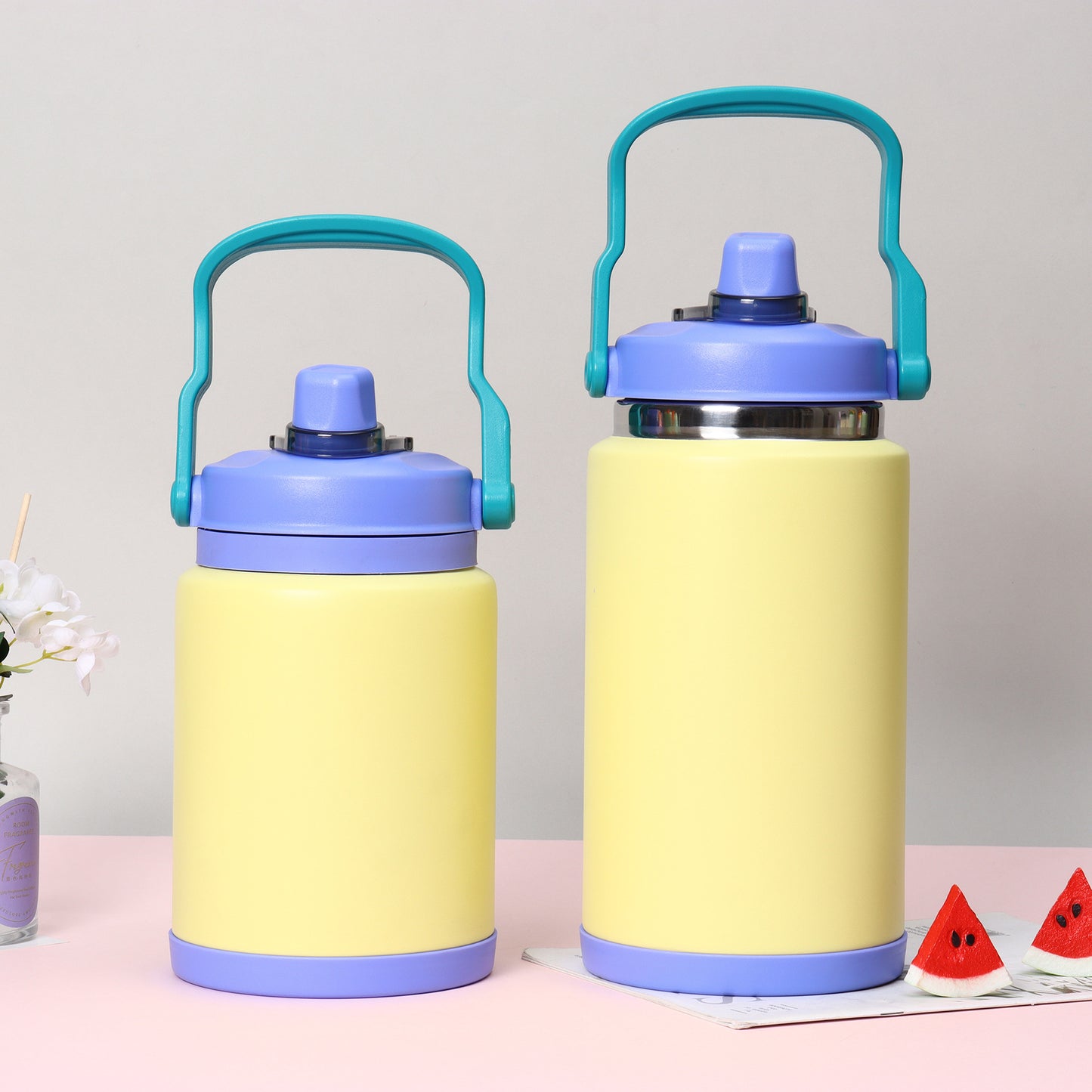Outdoor sports water bottle stainless steel large capacity thermos cup