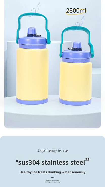 Outdoor sports water bottle stainless steel large capacity thermos cup
