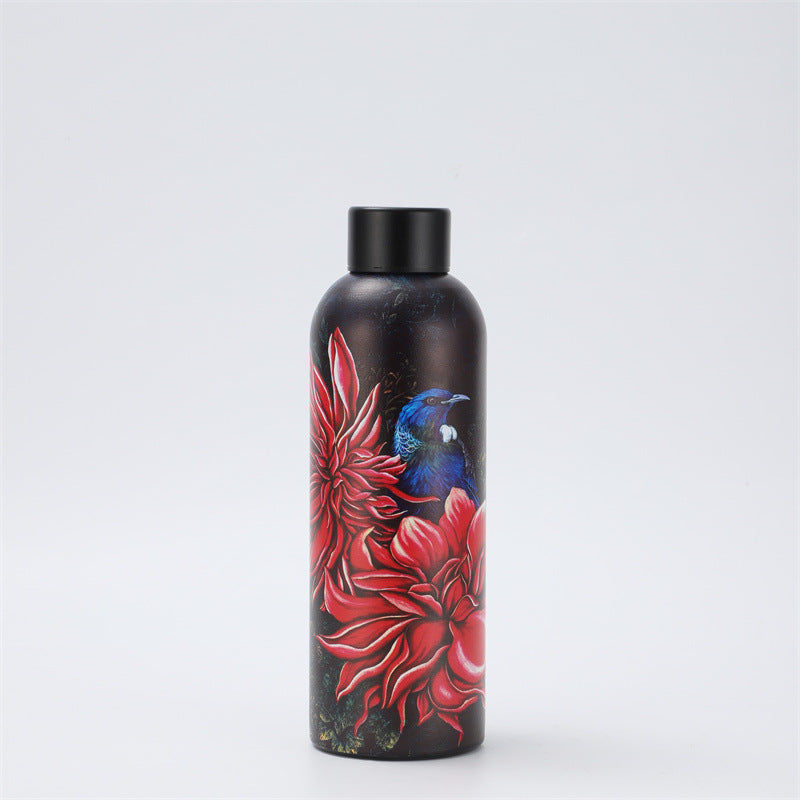 304 Stainless Steel Rubber Paint Small Mouth Bottle Thermos Cup Solid Color Minimalist