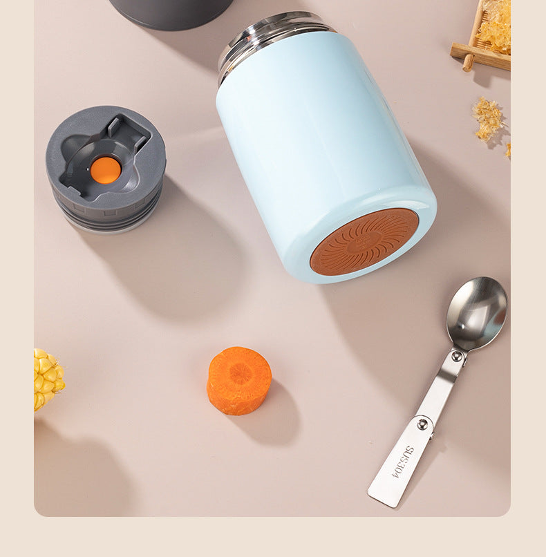 304 Stainless Steel Vacuum Insulated Lunch Box for Students and Office Workers with Portable Strap