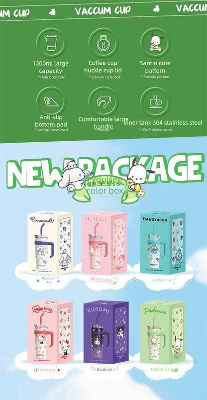 304 Stainless Steel Giant Sanrio Insulated Cup Large Capacity Handle Water Cup