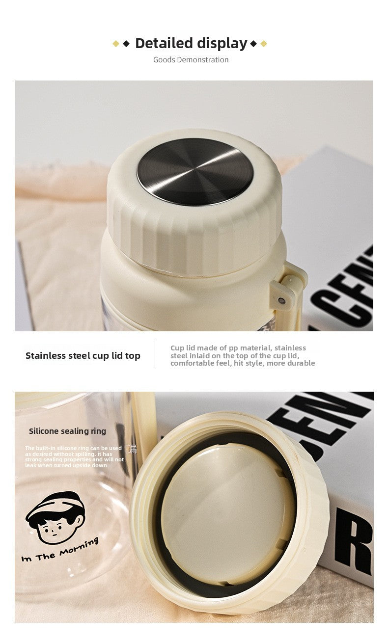 Large Capacity Plastic Cup Portable Tea Brewing Cup with Handle