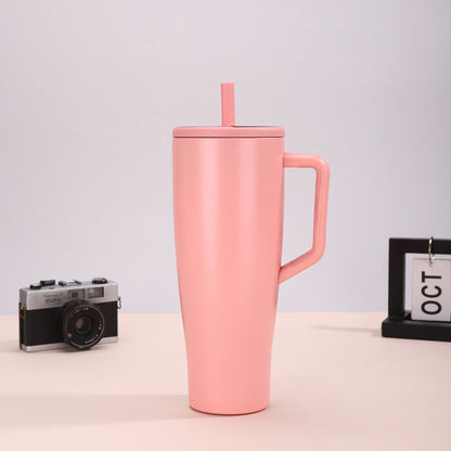 40oz Handle 304 Stainless Steel Straw Cup Outdoor Sports Leakproof