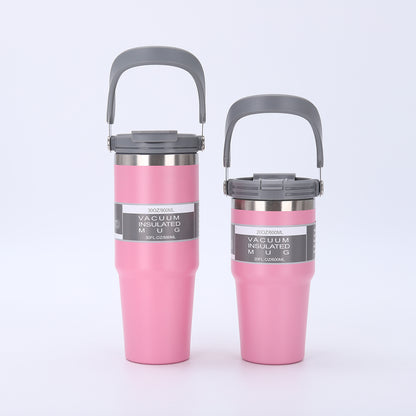Portable Travel Mug with Double Drinking Spouts Lid