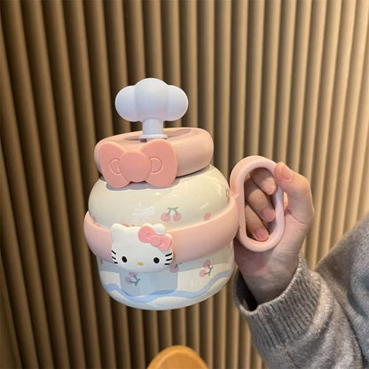 Kitty Large Capacity Plastic Straw Cup