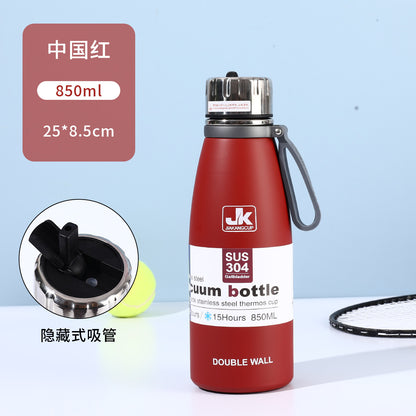 Coke Bottle 304 Stainless Steel Insulated Cup with Strap for Sports and Outdoor Use