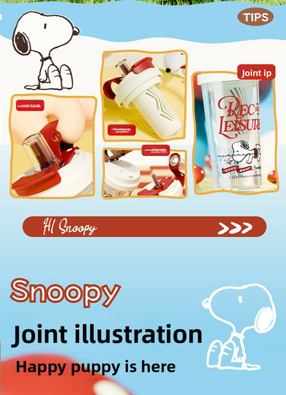 Snoopy Children's Plastic Large Capacity Straw Plastic Cup
