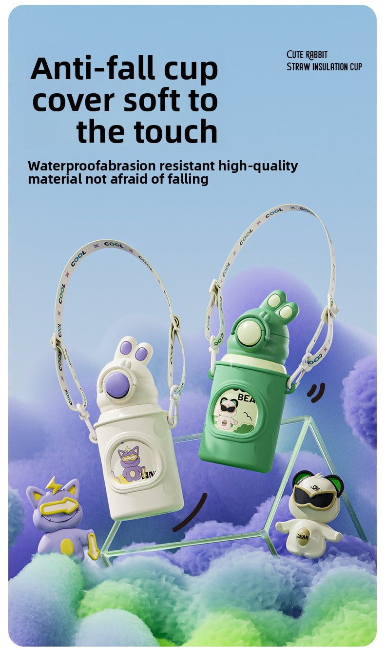 YY Rabbit 316 Stainless Steel Double-Layer Smart Temperature Measurement Water Cup