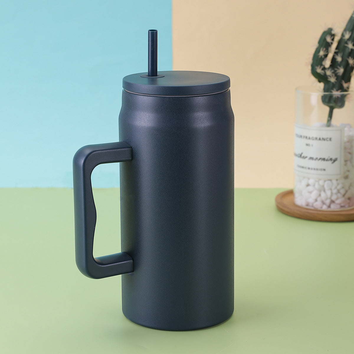 50OZ Big Mac Straw Cup 304 Stainless Steel Handle Insulated Cup