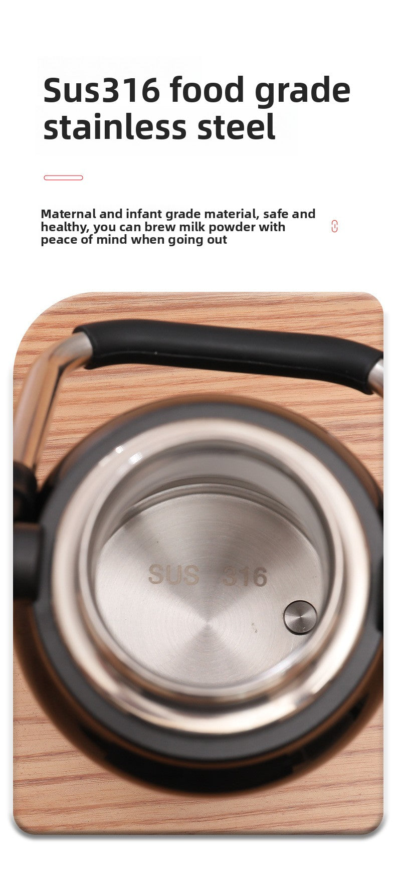 Intelligent Heating Temperature Control Boiling Water 316 Stainless Steel Thermos Cup