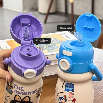 Cartoon Children's Insulated Cup 316 Stainless Steel Double Drinking Cute Portable Tote Bottle